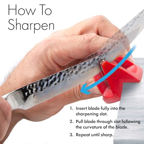 image for KitchenIQ 50883 - Edge Grip 2-Stage Knife Sharpener - Red - Coarse & F