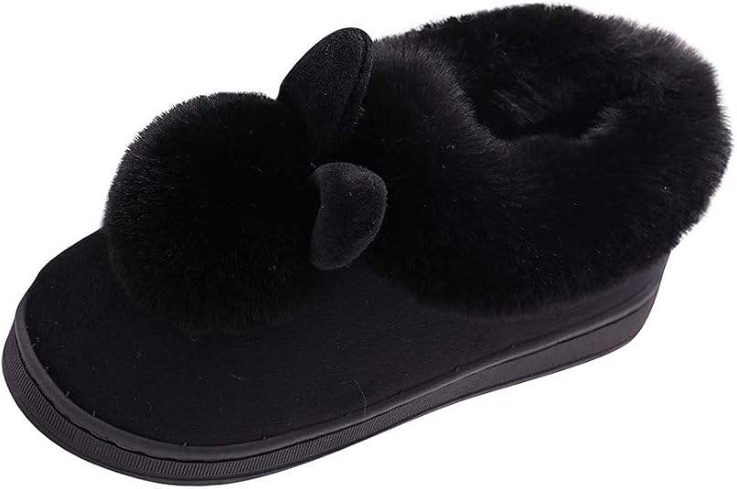 Pantofole Morbide Invernali 2024 A Pelo: Scarpe Da Casa A Forma Di Coniglio Con Orecchie - Comode Ciabatte Chiuse In Pelliccia Per Donna, Rosa