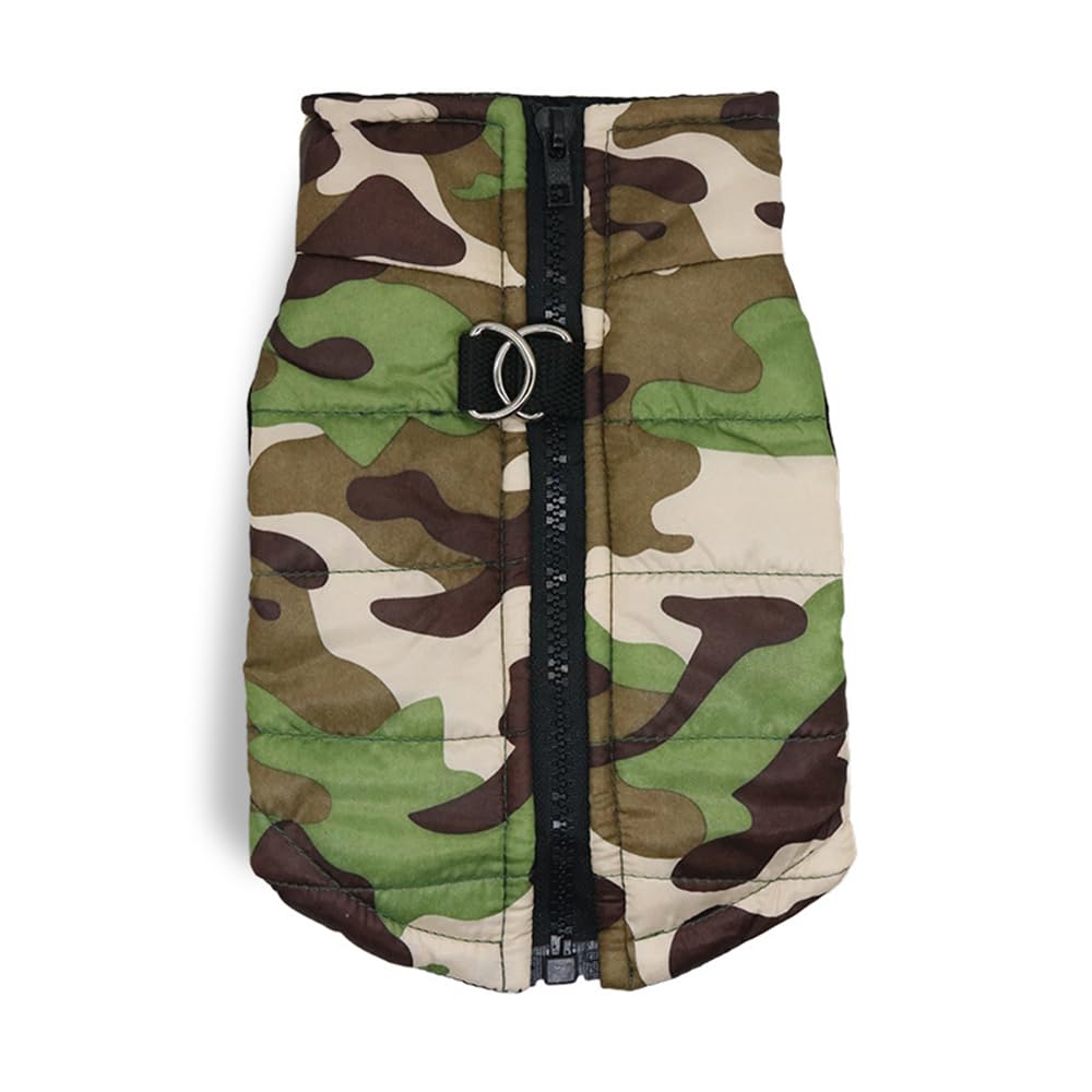 FANSU Dog Coats Waterproof, Winter Warm Dog Jacket Vest Pet Clothes for Cold Weather, Camouflage Dogs Jackets for Small Medium Large Dogs (M,Woodland)