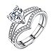 Produktbild VIKI LYNN Verlobungsringe Eheringe Trauringe Partnerringe 2 Ringe in Sterling Silber 925 und 1 Karat Herz Zirkonia