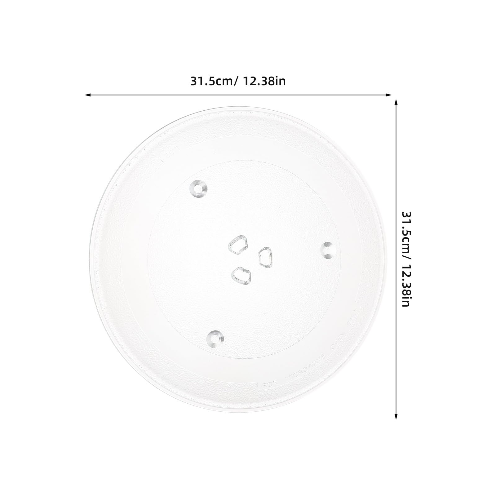 Plato giratorio de vidrio para microondas: Plato giratorio de repuesto para recalentar y cocinar alimentos en el horno, 31,5 cm/12,4 pulgadas.