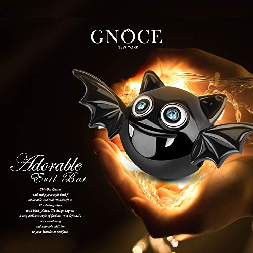 GNOCE Adorable Evil Bat Charm Bead Sterling Silver Black Plated Women Bat Bead Charms fit Bracelet/Necklace Halloween Jewery Gift for Wife Daughter Friend4
