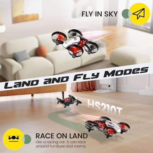 Image of Holy Stone HS210T Drones for Kids, 2 IN1 MINI Indoor Drone with Land & Fly Mode, Four Posture Deformations RC Quadcopter with 3D Flip, Auto Hovering, Easter day& Birthday Toy Gift for Boys and Girls