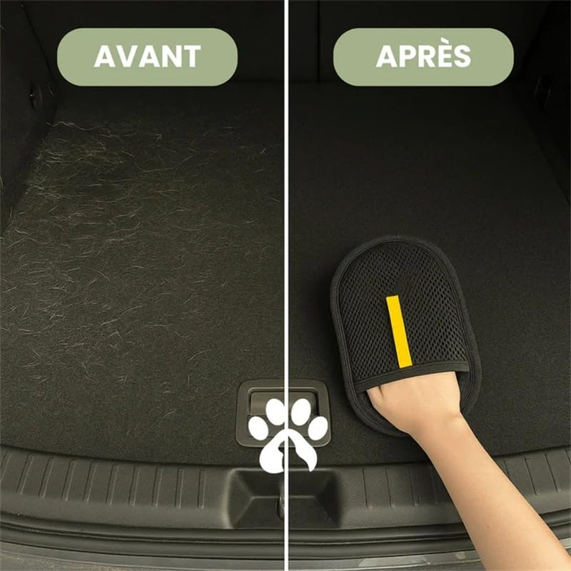 Le Comptoir Animalier FurFree – Gant Anti-Poils Réutilisable & Écologique(Noir,2 Gant)