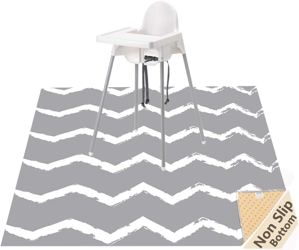 Splat Mat for Under High Chair/Arts/Crafts, WOMUMON 51" Waterproof Spill Mat Washable NonSlip