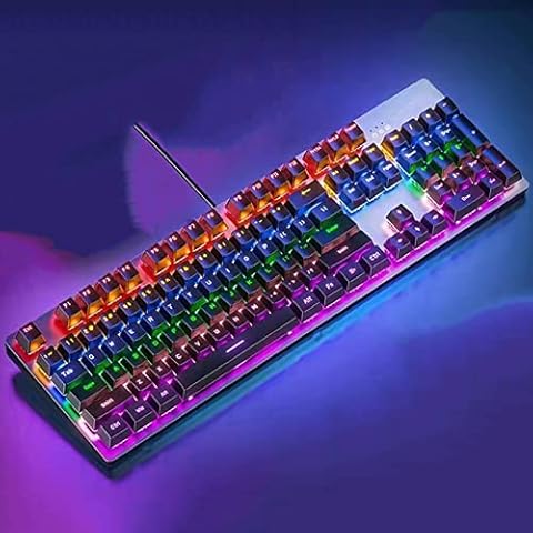 XDJ 104 Keys Gaming Computer Keyboard - True Mechanical, LED Mixed Backlit Ergonomic Mechanical PC Keyboard, Full Key Conflict Free Design, Gamer USB Keyboard Typewriter Cover