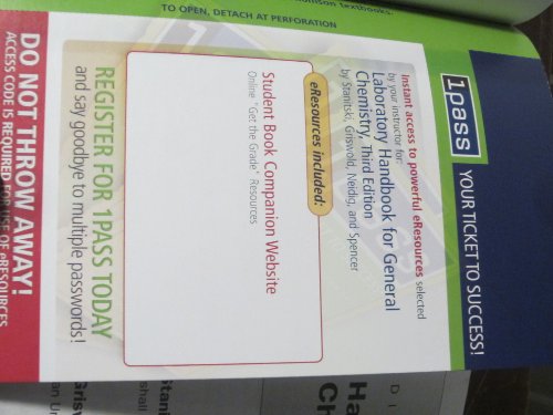 Laboratory Handbook for General Chemistry (Brooks / Cole Laboratory Series)