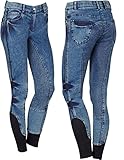netproshop Damen Denim Stretch Jeans-Reithose Abigail Fullgrip Silikon Vollbesatz Gr.34-46, Damengroesse:34, Farbe:Dunkelblau