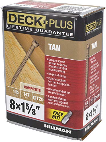 Deck Plus Tornillos para Deck de Compuesto Tan Star-Drive #8 x 1-5/8", Pack de 147 piezas miniatura 6