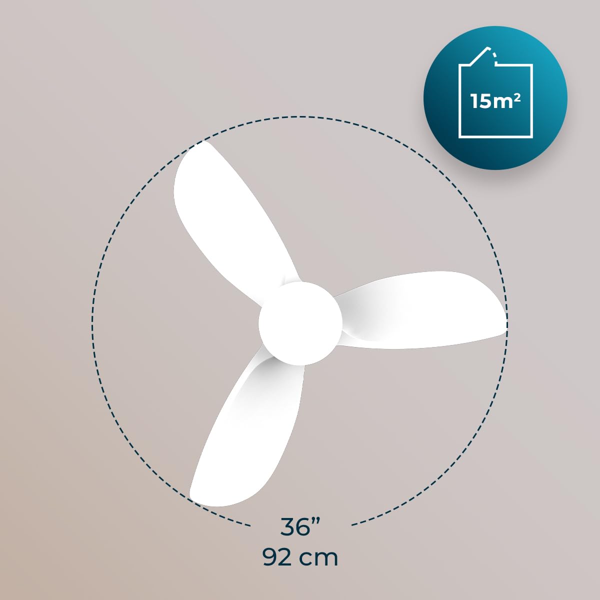 Cecotec Ventilador de Techo con Luz EnergySilence Aero 3050 White. 35 W, Motor DC, Diámetro 36” con luz LED, Mando a distancia, Temporizador, 6 Velocidades y 3 Aspas