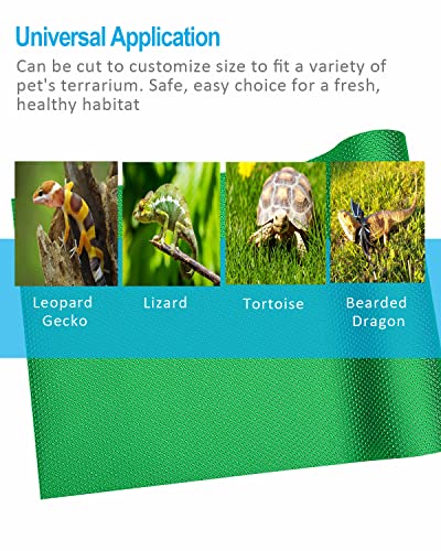 Image of Bearded Dragon Tank Accessories, 120 Gallon Reptile Terrarium Mat Liner, Bearded Dragon Substrate for 4x2x2 Reptile Enclosure, Green