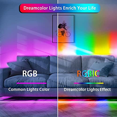 Image of WS2812B RGB LED Strip, Individually Addressable LED Strip, Chasing Effects Dream Color 5050SMD 16.4FT 150 LED Pixel Strip Rope Light DC 5V (White PCB 5M 30Pixels /M IP30)