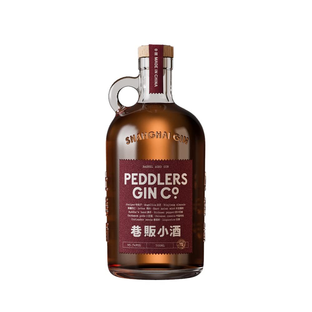Peddlers Barrel Aged Gin 70cl, 45.7% ABV | Our classic gin aged 3months in French Oak ex. Pinot Noir Casks | Proudly Made in China |