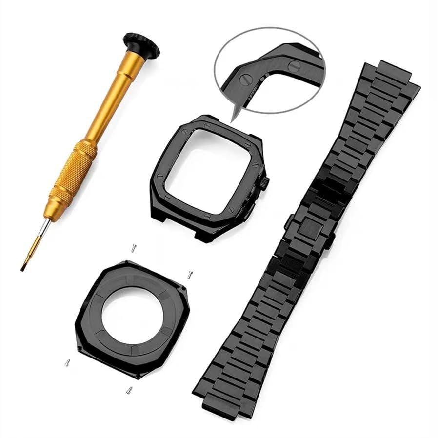 Kit modification boîtier acier inoxydable Apple Watch antichoc haute précision Series 9 8 7