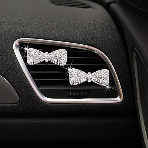 TZnyly Tznyly Car Decor Fresheners For Women Bling Accessories Air Outlet Decoration Aromatherapy Vent Clip Charm freshener Set of 2 bows