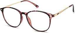 Cyxus Round Blue Light Glasses for Men & Women, TR90+Metal Frame PC Lenses for Office, Gaming & Screen Protection 8357