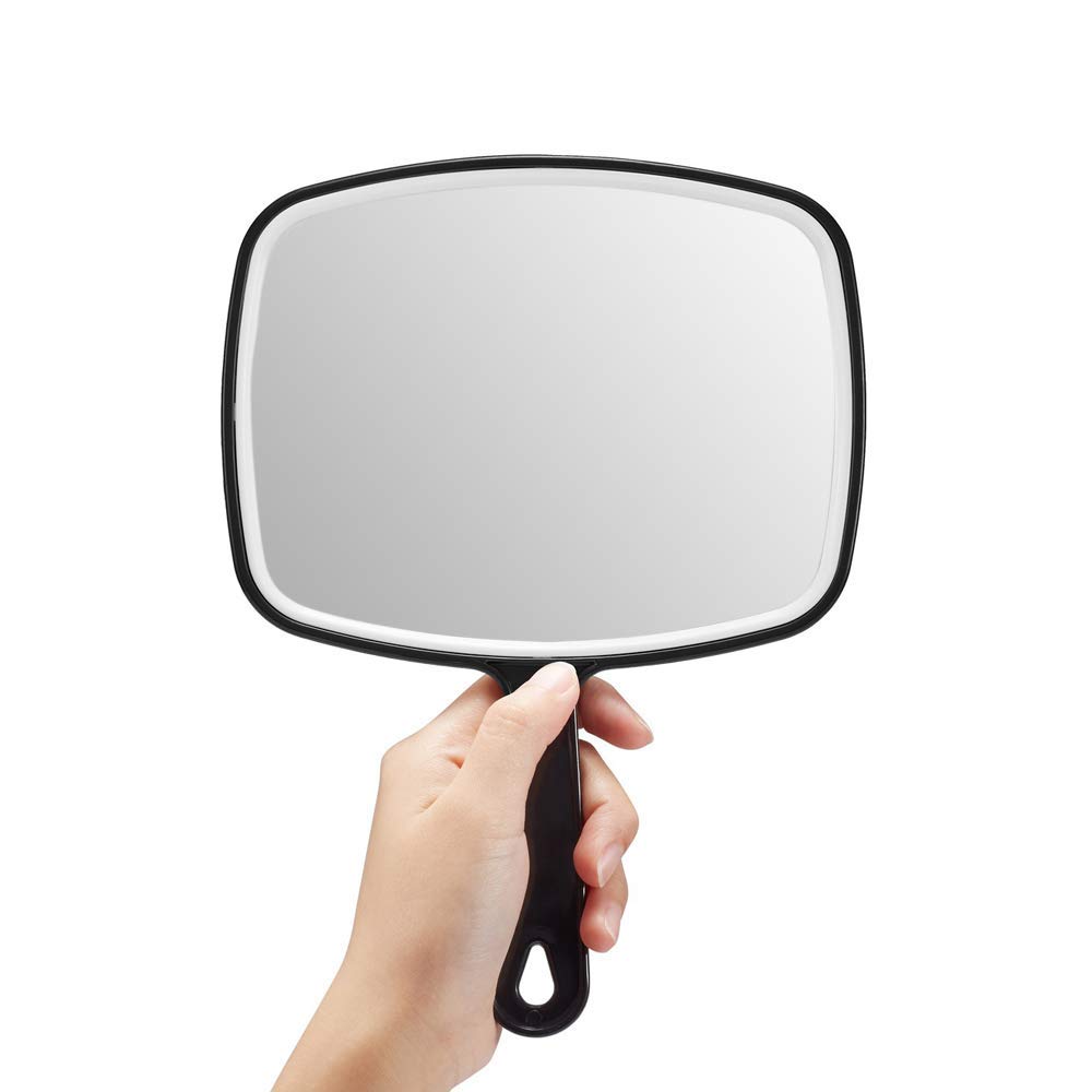 OMIRO Hand Mirror, Black Handheld Mirror with Handle, 6.3