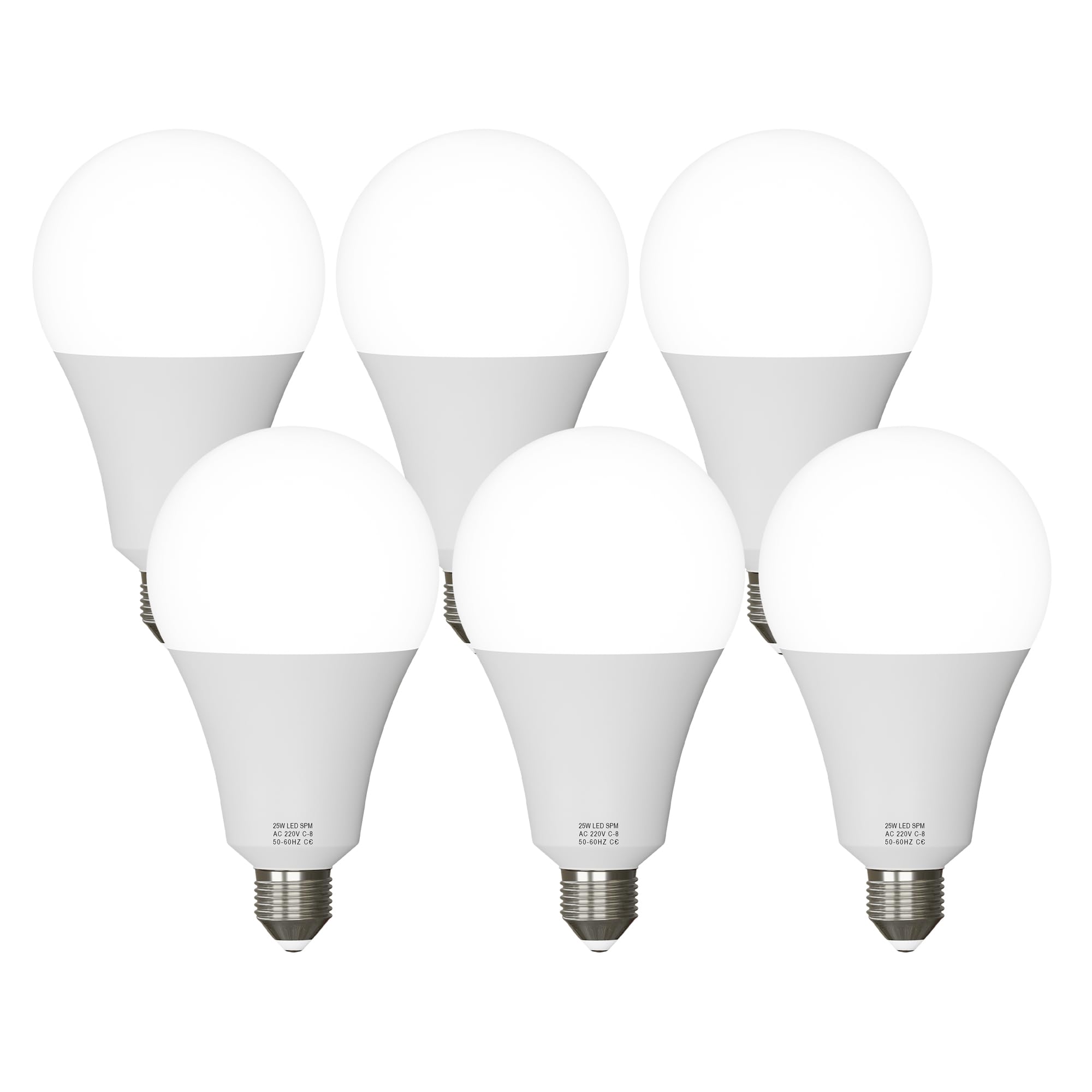 LEDSone LED E27 A60 Light Bulbs, ES Screw 25W (50W Equivalent) GLS Modern Cool White 6500K 2506 Lumens Super Bright Golf Globe GLS Energy Saving Edison Light Bulb, Non-dimmable, Pack of 6