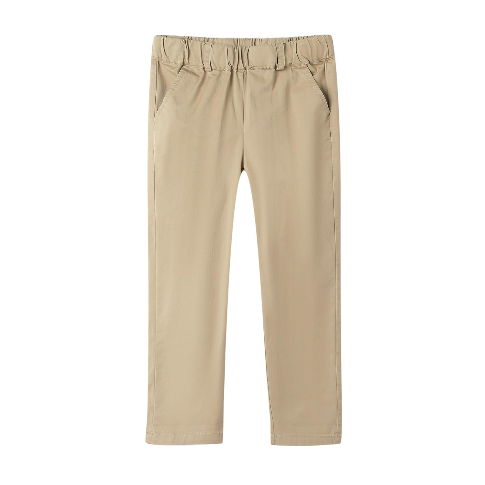 Mud Kingdom Pantalones Largos de Chino para Niños Pequeños Botones Ajustables de Color Sólido de Algodón para El Ocio Escolar y La Moda en Todas Las Estaciones 4-12 años