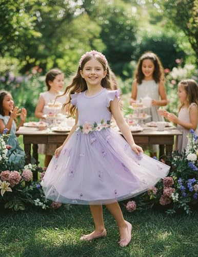 Image of PATPAT Girls Tulle Tutu Party Birthday Princess Formal Fancy Princess Dress