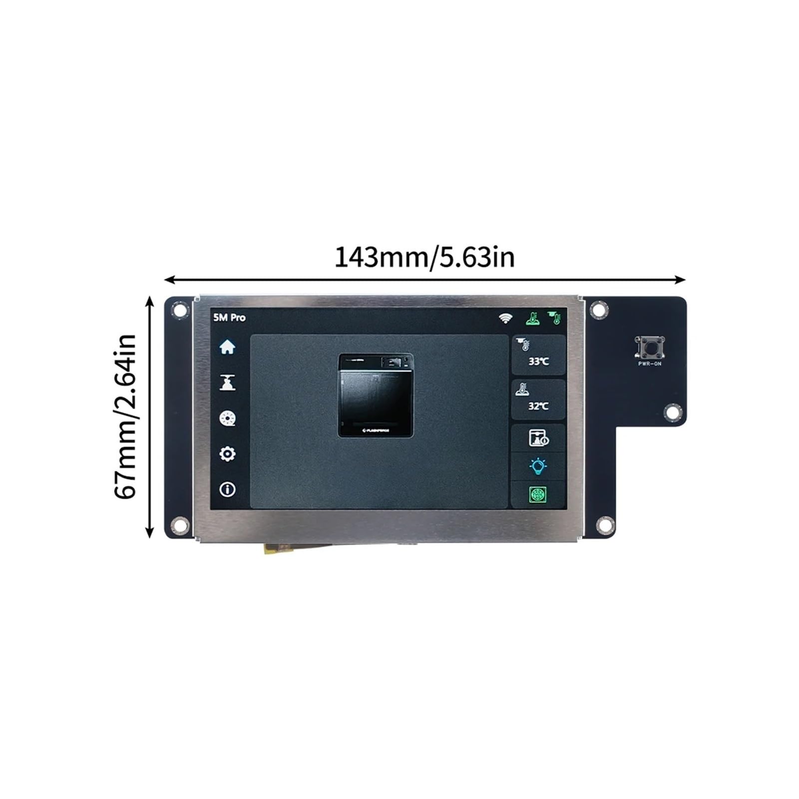 Schermo Touch 4.3 Pollici Compatibile Con Flashforge AD5M Pro | Stampa 3D, controllo touch, display chiaro, installazione semplice, accessorio sostitutivo