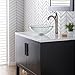 KRAUS Round Crystal Clear Glass Vessel Bathroom Sink, 16 1/2 inch GV-100
