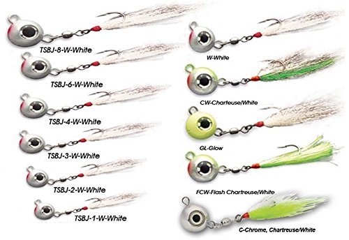 Tsunami 8oz Fluke Ball Jig-Chartreuse White ball