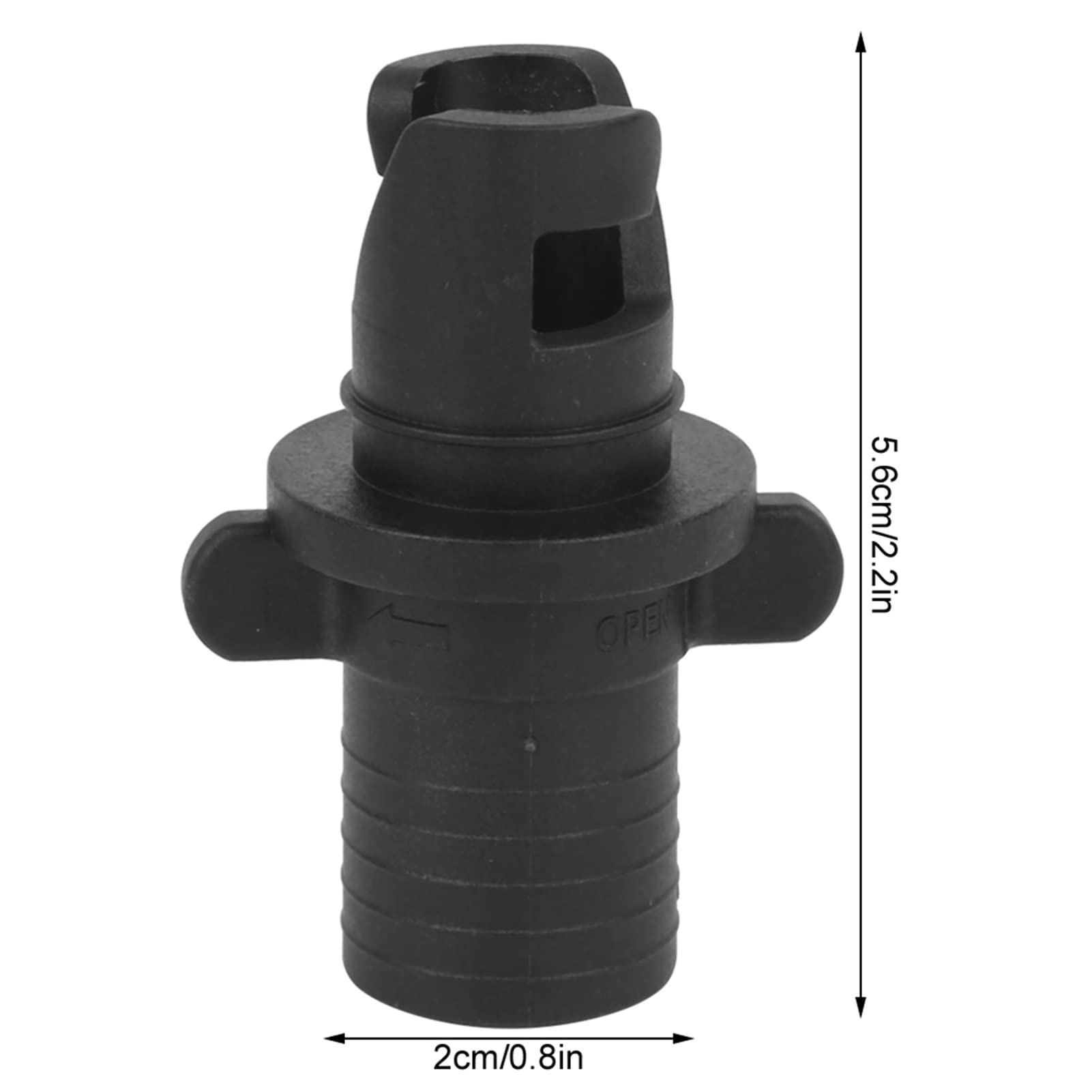 Qiilu Inflatable Pump Adaptor Adaptateur Pompe Air Track Black Plastic Kayak Air Valve Connector Black Boat Valve Adapter Inflation Surfboard Sory