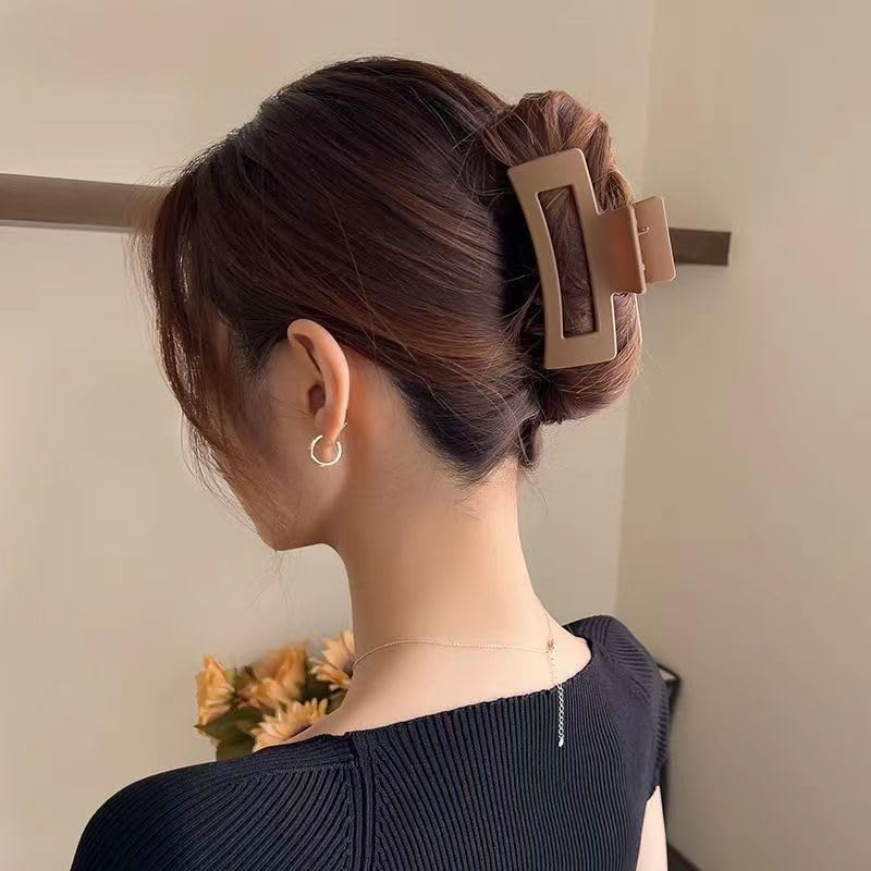 Miniatura 7 de Pinzas para el cabello de garra cuadrada, 6 piezas grandes, mate, pinzas para el cabello para dama de honor, adolescentes, niñas, lindas pinzas para