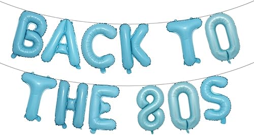 Miniatura 28 de Cartel de globos de regreso a los 80, pancarta de fiesta de cumpleaños de los años 80 y 90, globo retro para fiesta de los 80, decoraciones de