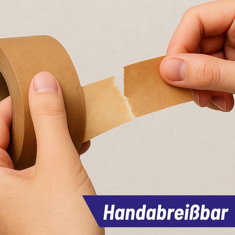 Pioneer Papierklebeband 50mm x 50 m Braun 130 my Rolle Paketband aus Kraftpapier Umweltfreundlich Packband Recycelbar (36)