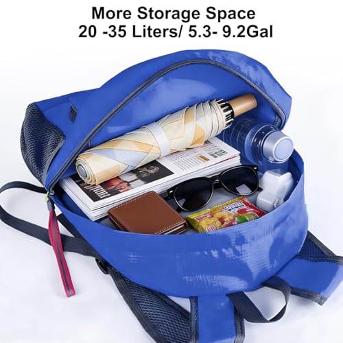 Mochila plegable ligera pack x2 20 litros azul marino y royal miniatura 5