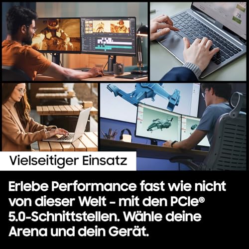 Samsung 9100 PRO NVMe M.2 SSD, 1 TB, PCIe 5.0, 14.700 MB/s Lesen, 13.300 MB/s Schreiben, Interne SSD für Gaming, Videobearbeitung und AI, Schwarz, MZ-VAP1T0BW