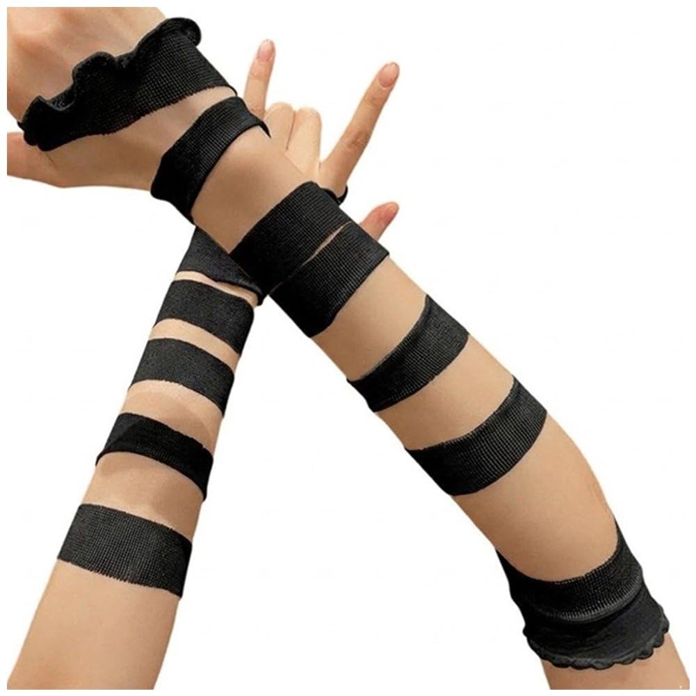 Hrippy Retro Jk Lolita Fingerless Bandage Gloves, Ruffle Half Cover for Gothic Punk Anime Cosplay Costume Decor