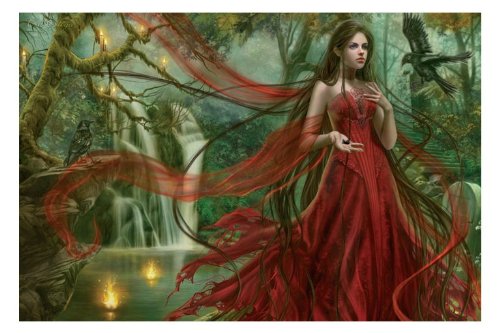Poster original Cris Ortega Scarlett & Ravens 61x91,5 cm deco murale fantastique