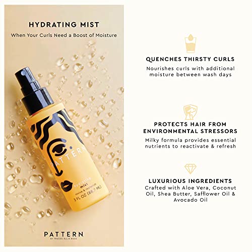 Pattern Beauty By Tracee Ellis Ross Hydrating Mist, 3 Fl Oz, Travel Size, Avocado Oil For Curlies, Coilies And Tight-Textured Hair, 3A-4C #TOP1