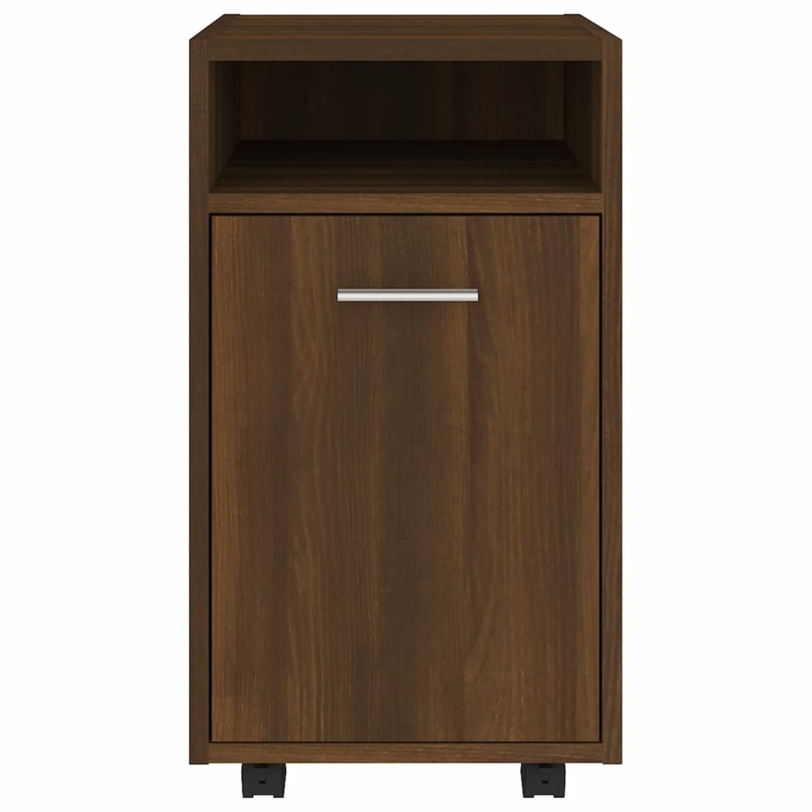 Beistellschrank mit Rollen Aktenschrank Schreibtischcontainer Bürocontainer Büroschrank Schrank Büro Rollschrank Sideboard-Schrank Wohnzimmer Braun Eiche 33x38x60cm Holzwerkstoff