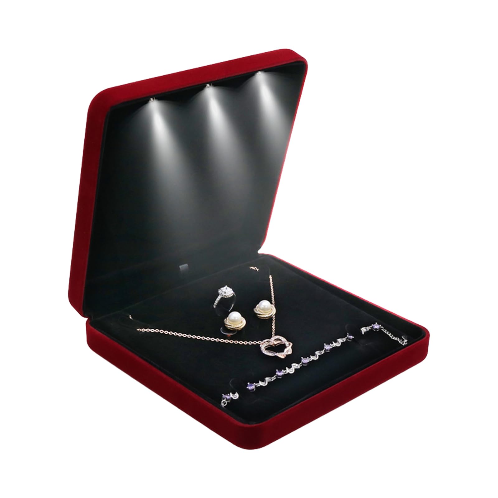 Boîte à colliers en velours LED : le coffret cadeau idéal pour sublimer les bijoux d'une femme