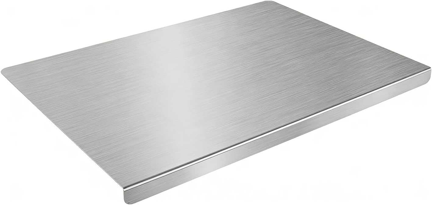 L-Shaped Stainless Steel Cutting Board for Kitchen,Small Cutting Boards 15x11 Inch Non-Slip Dishwasher Safe Double-Sided Use for Suitable for Meat, Fruits, Vegetables, Bread，Baking