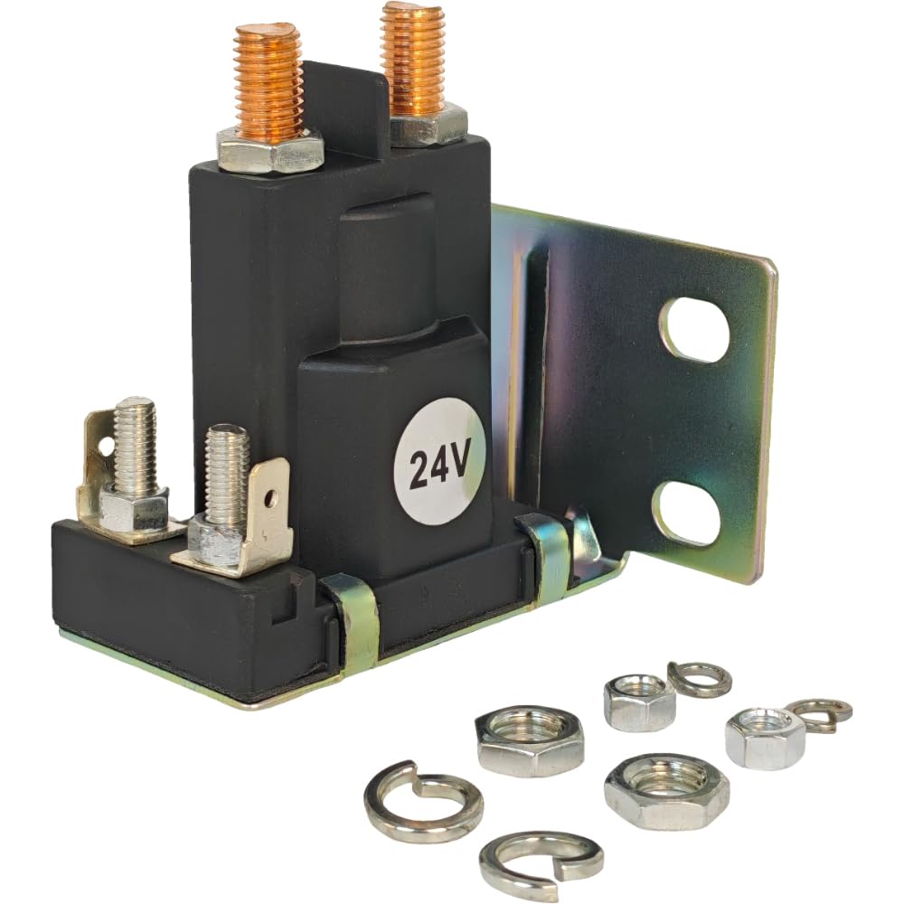 EZROAD 24V Solenoid 841208 Compatible with Cushman 2004 2007 Industrial 835 Minute Miser Utility Vehicle UTV Compatible with E-Z-GO EZGO Contactor Relay Main Contact 24 Volt 4 Terminal w/Bracket