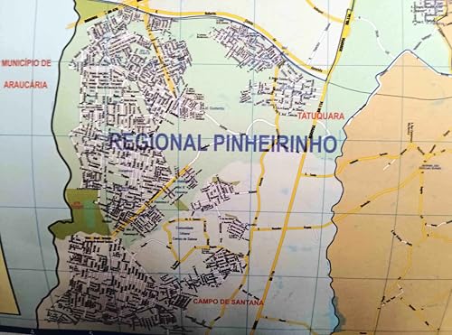 MAPA/POSTER DA CIDADE DE CURITIBA - DIMENSÕES: LARGURA 89 CM X ALTURA 117 CM