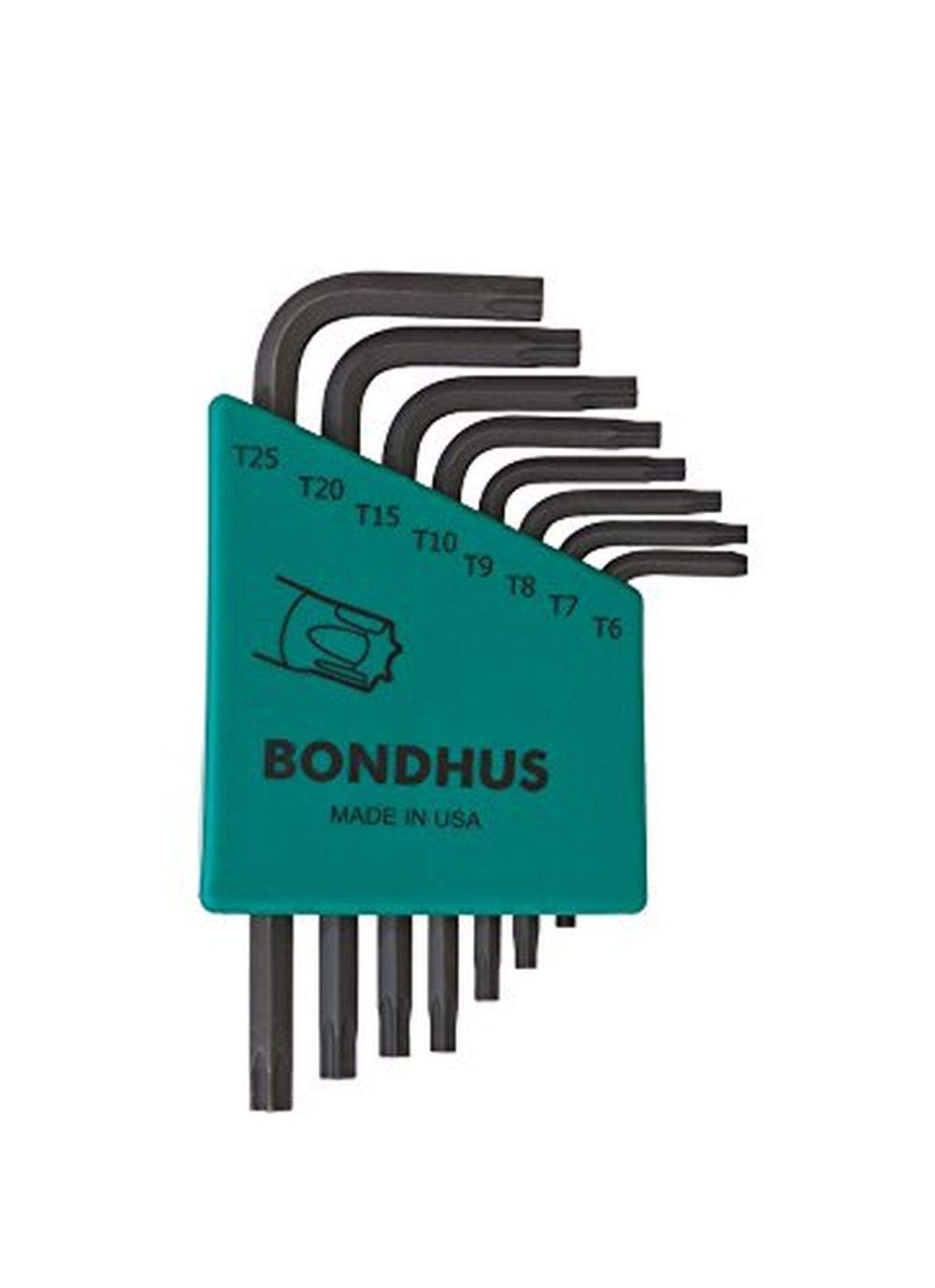Bondhus 31732 Set of 8 Star L-wrenches, Short Length, sizes T6-T25, Multicolor, One Size