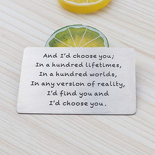 Stainless Steel Engraved Wallet Inserts, Husband Boyfriend Gifts for Anniversary Birthday, Metal Wallet Card for Men Him3