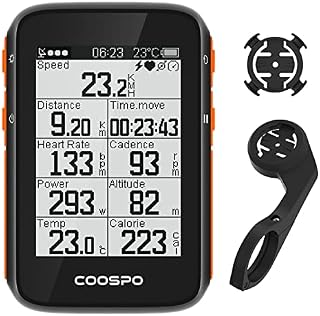 COOSPO Bike Computer BC200,Cycle Computers Wireless GPS with Auto Backlight, Bluetooth Cycling Computer ANT+ Speedometer Odometer Compatible with CooSporide app/HR/Cad/Spd/Power Sensor