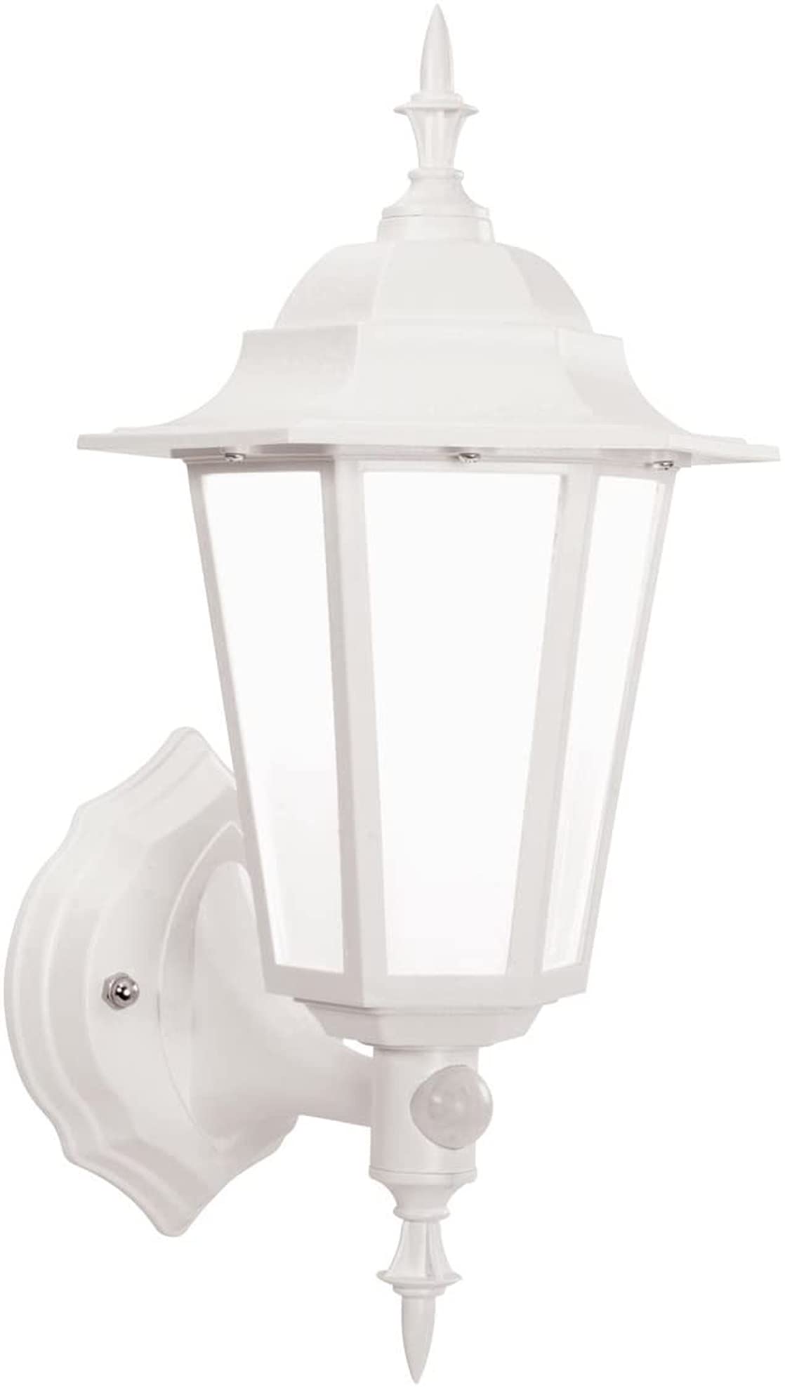 National Lighting Traditional Style PIR Lantern PIR Outside Lights - Outdoor Security Lights - White Motion Sensor Presence Detector - IP44 Rated Outside Lamp with Integrated 7W SMD 5630 LED