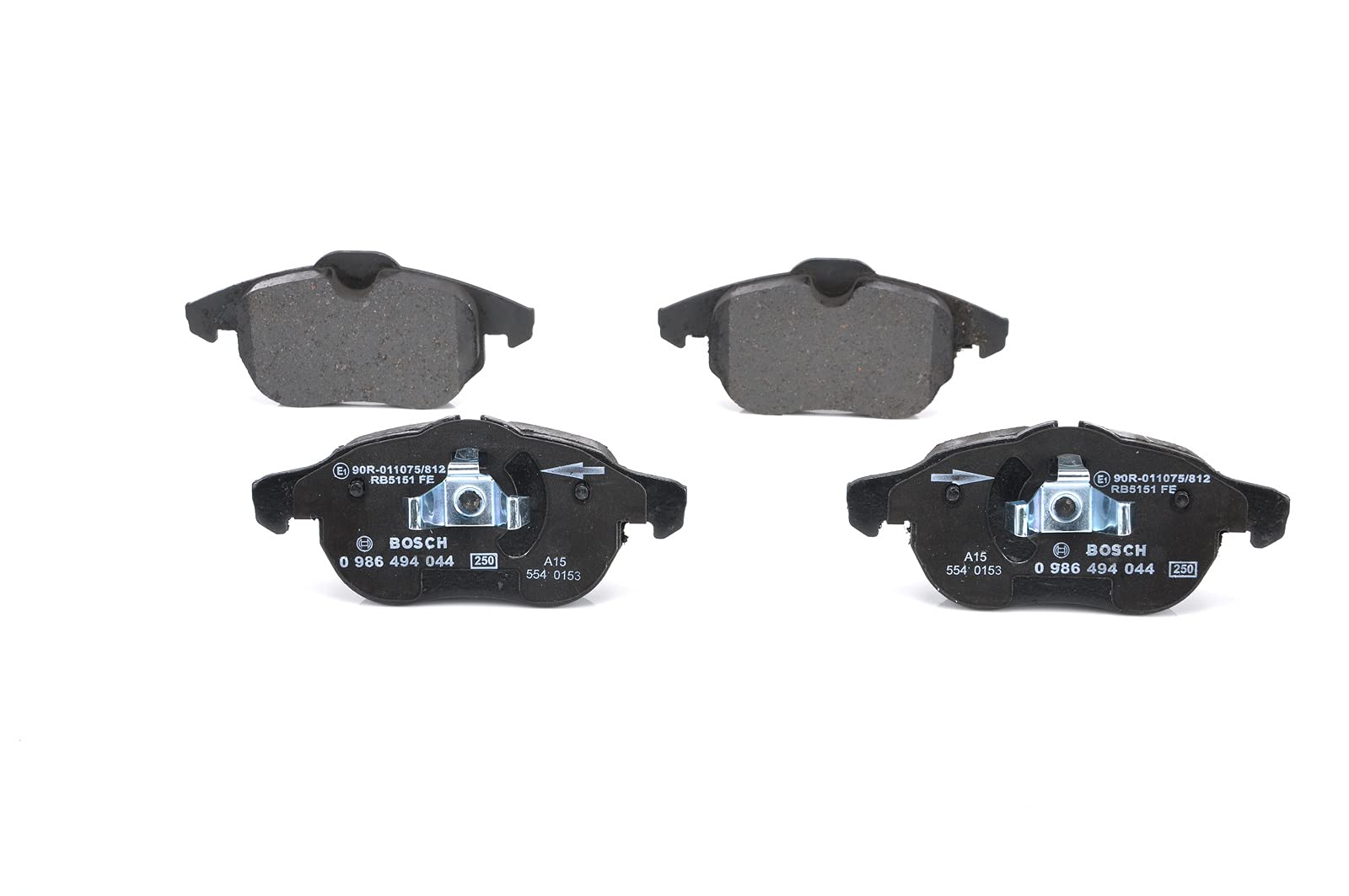 Bosch BP393 - Plaquettes de Frein Avant pour Voiture - Jeu de 4