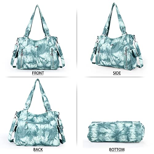 Image of Angel Kiss Handbags for Womens Top-Handle Hobo Purse Roomy Casual Shoulder Bags PU Tote Satchel Purse for Women