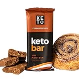 Perfect Keto Bars - The Cleanest Low Carb Keto Snacks with Collagen and MCT. No Sugar Added, Keto Diet Friendly - 3g Net Carbs, 19g Fat, 11g Protein - Keto Diet Food Dessert (Cinnamon Roll, 12 Bars)