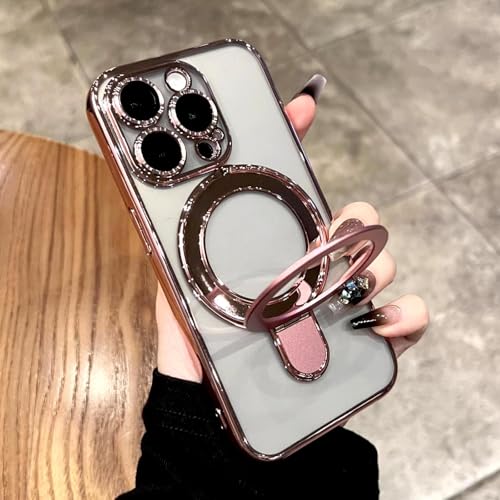Coque silicone transparente iPhone 12 Pro rose compatible chargeur magnétique induction
