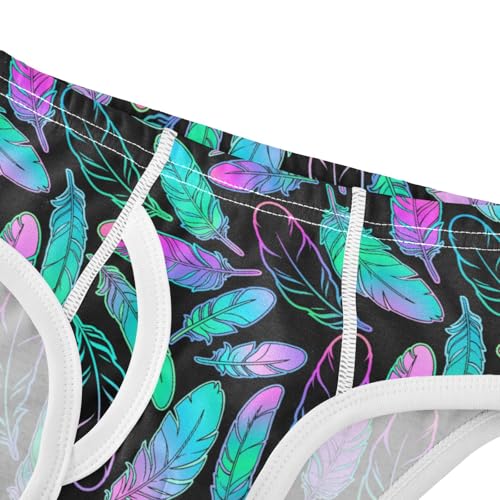 Boys' Exclusive Briefs Toddler Underwear 95% Combed Cotton Boxerbriefs 2T Vibrant Feather Pattern 894